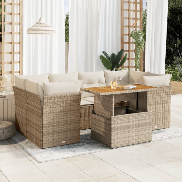 7-Delige Loungeset Met Kussens Poly Rattan - Afbeelding 14