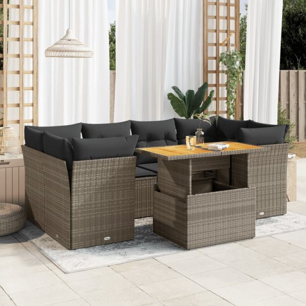 7-Delige Loungeset Met Kussens Poly Rattan - Afbeelding 15