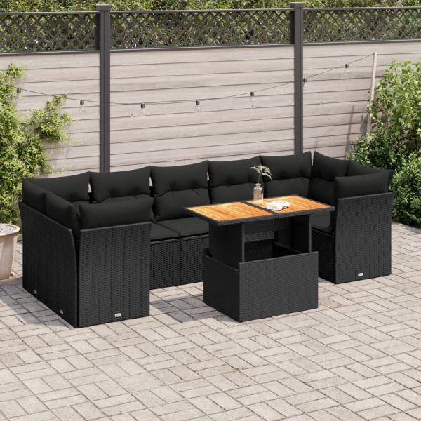 8-Delige Loungeset Met Kussens Poly Rattan