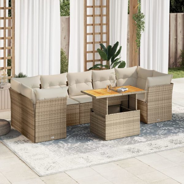 8-Delige Loungeset Met Kussens Poly Rattan - Afbeelding 15