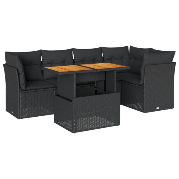 6-Delige Loungeset Met Kussens Poly Rattan - Afbeelding 2