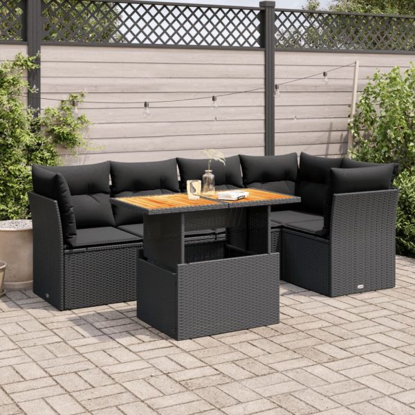 6-Delige Loungeset Met Kussens Poly Rattan