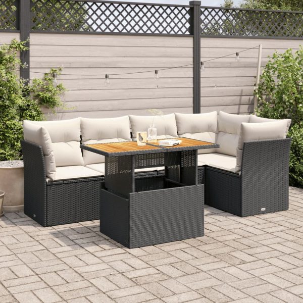 6-Delige Loungeset Met Kussens Poly Rattan - Afbeelding 16