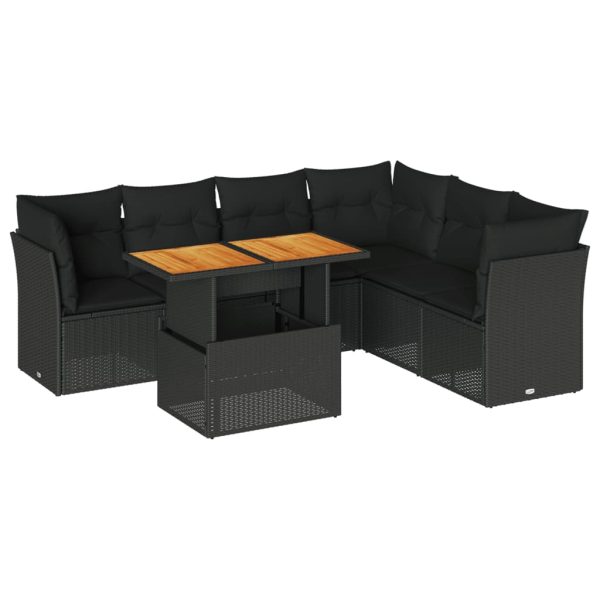 7-Delige Loungeset Met Kussens Poly Rattan - Afbeelding 2