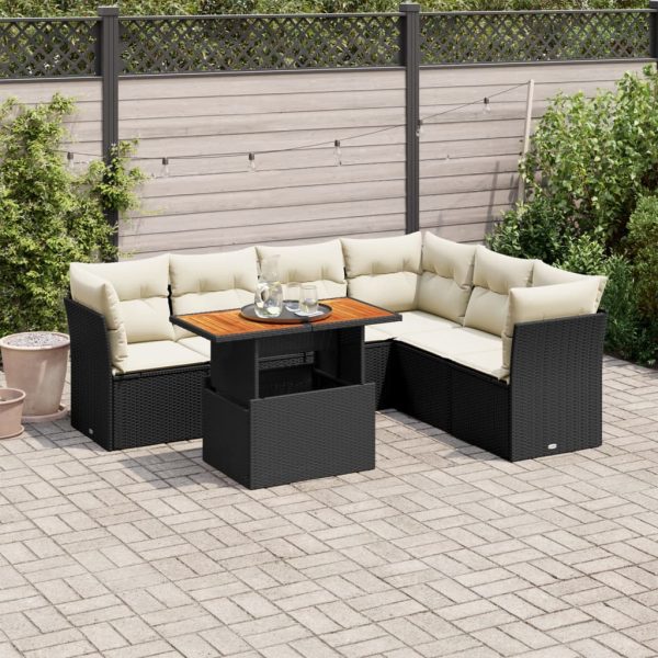 7-Delige Loungeset Met Kussens Poly Rattan - Afbeelding 14