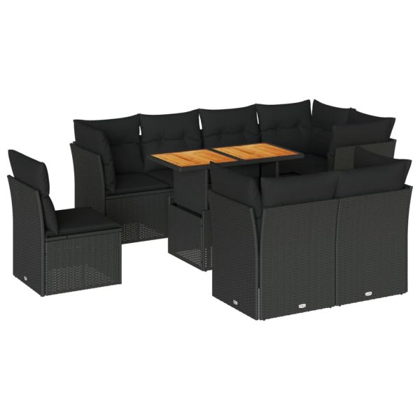 9-Delige Loungeset Met Kussens Poly Rattan - Afbeelding 2