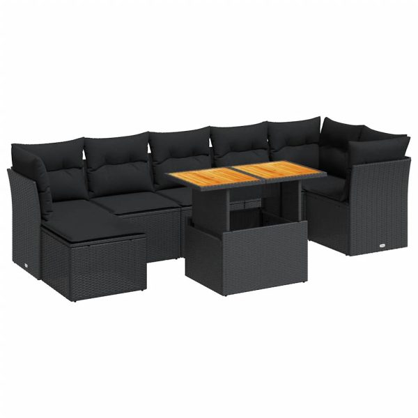 8-Delige Loungeset Met Kussens Poly Rattan - Afbeelding 2