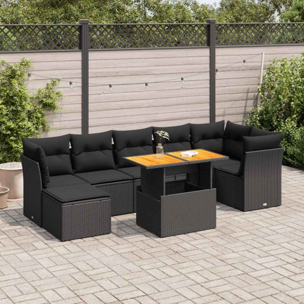 8-Delige Loungeset Met Kussens Poly Rattan