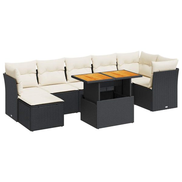 8-Delige Loungeset Met Kussens Poly Rattan - Afbeelding 14