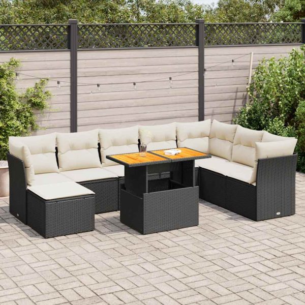 9-Delige Loungeset Met Kussens Poly Rattan - Afbeelding 14