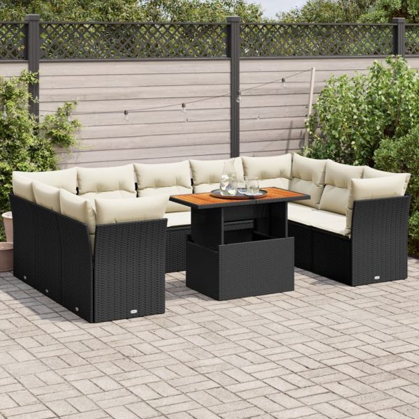 10-Delige Loungeset Met Kussens Poly Rattan - Afbeelding 16