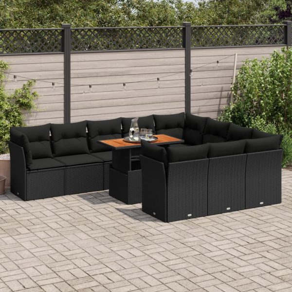 1 Loungeset Met Kussens Poly Rattan