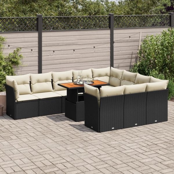 1 Loungeset Met Kussens Poly Rattan - Afbeelding 14