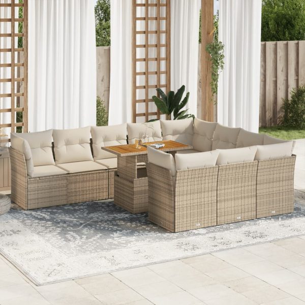 1 Loungeset Met Kussens Poly Rattan - Afbeelding 16