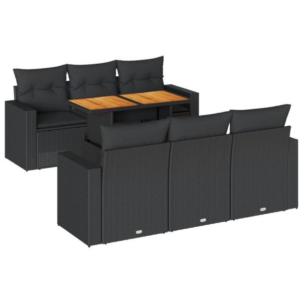 7-Delige Loungeset Met Kussens Poly Rattan - Afbeelding 2