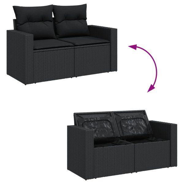 7-Delige Loungeset Met Kussens Poly Rattan - Afbeelding 6