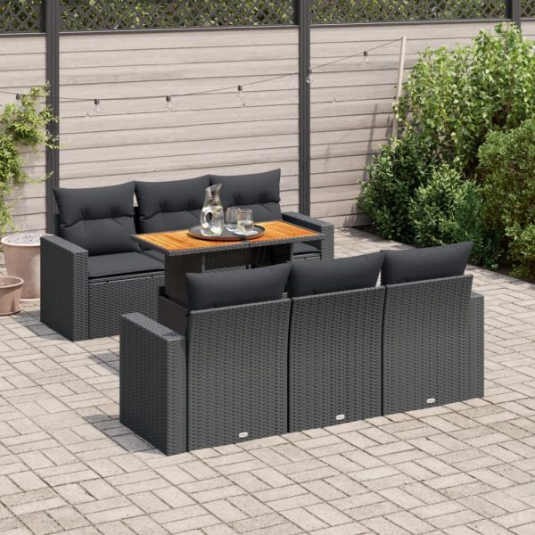 7-Delige Loungeset Met Kussens Poly Rattan