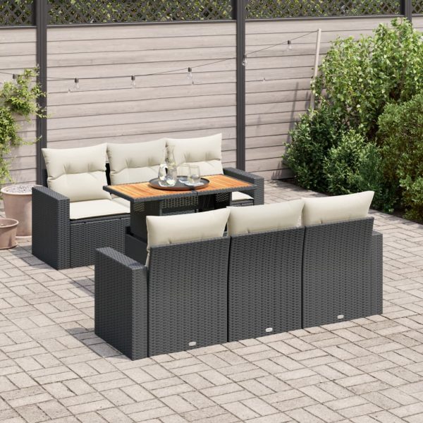 7-Delige Loungeset Met Kussens Poly Rattan - Afbeelding 15