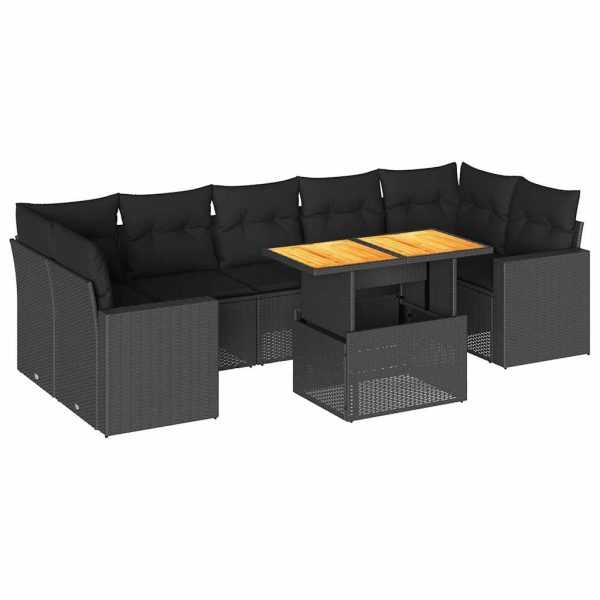 8-Delige Loungeset Met Kussens Poly Rattan - Afbeelding 2