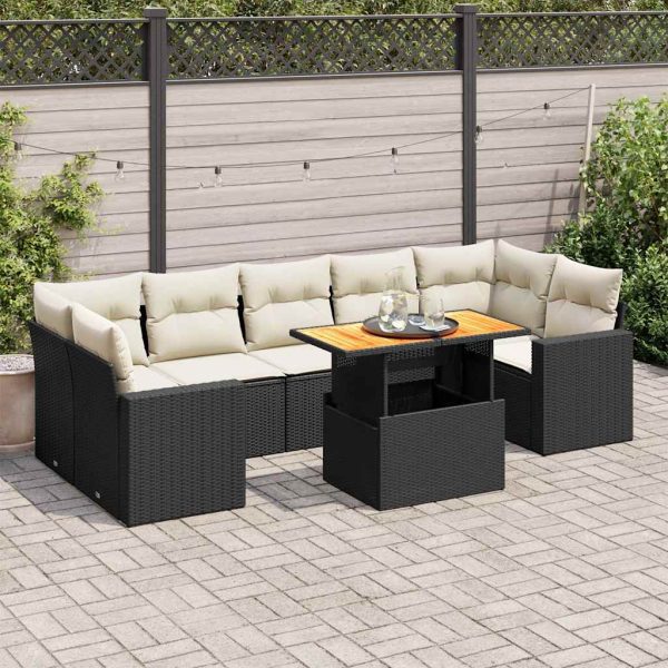 8-Delige Loungeset Met Kussens Poly Rattan - Afbeelding 16