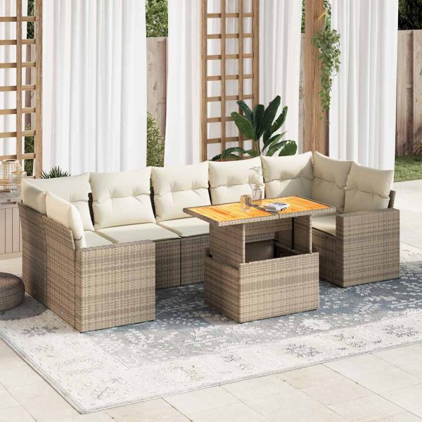 8-Delige Loungeset Met Kussens Poly Rattan - Afbeelding 15