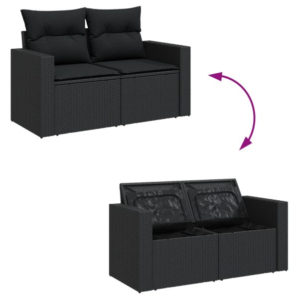 6-Delige Loungeset Met Kussens Poly Rattan - Afbeelding 10