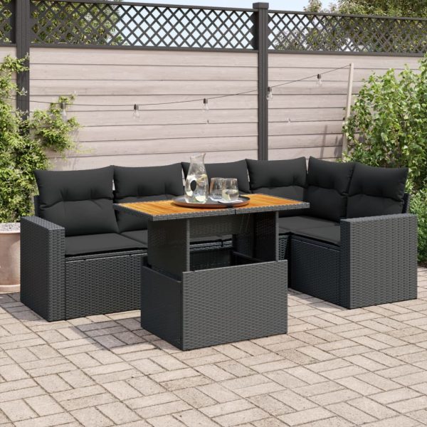 6-Delige Loungeset Met Kussens Poly Rattan