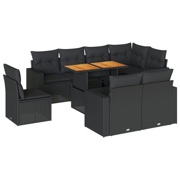 9-Delige Loungeset Met Kussens Poly Rattan - Afbeelding 2