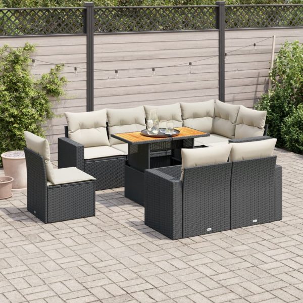 9-Delige Loungeset Met Kussens Poly Rattan - Afbeelding 16