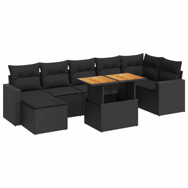 8-Delige Loungeset Met Kussens Poly Rattan - Afbeelding 2