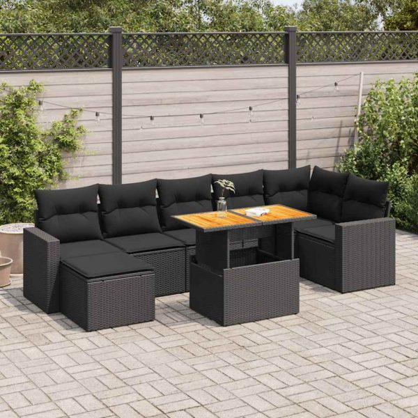 8-Delige Loungeset Met Kussens Poly Rattan