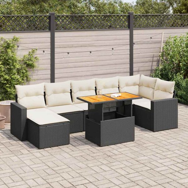 8-Delige Loungeset Met Kussens Poly Rattan - Afbeelding 14