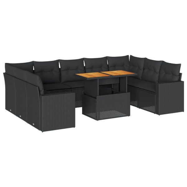 10-Delige Loungeset Met Kussens Poly Rattan - Afbeelding 2