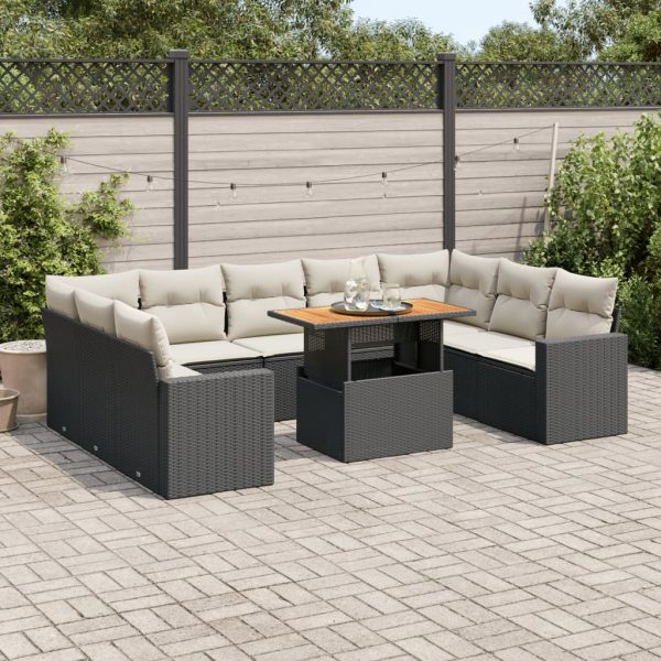 10-Delige Loungeset Met Kussens Poly Rattan - Afbeelding 16