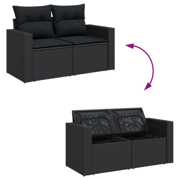 1 Loungeset Met Kussens Poly Rattan - Afbeelding 7