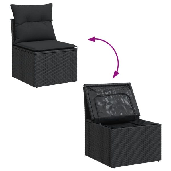 1 Loungeset Met Kussens Poly Rattan - Afbeelding 8