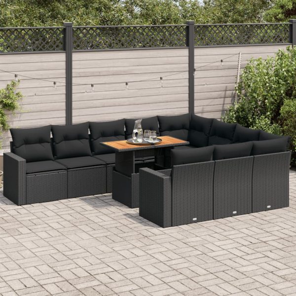 1 Loungeset Met Kussens Poly Rattan