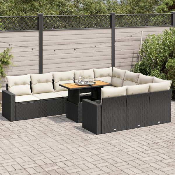 1 Loungeset Met Kussens Poly Rattan - Afbeelding 14