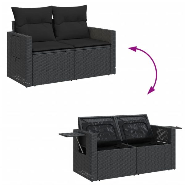 5-Delige Loungeset Met Kussens Poly Rattan - Afbeelding 6