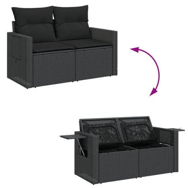 6-Delige Loungeset Met Kussens Poly Rattan - Afbeelding 6