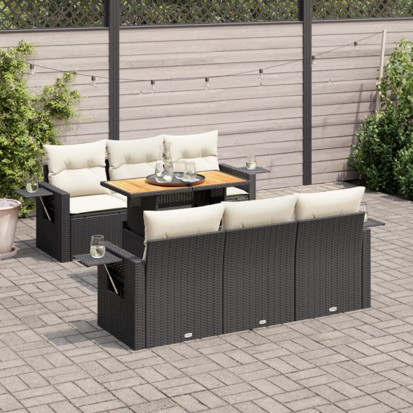 7-Delige Loungeset Met Kussens Poly Rattan - Afbeelding 15