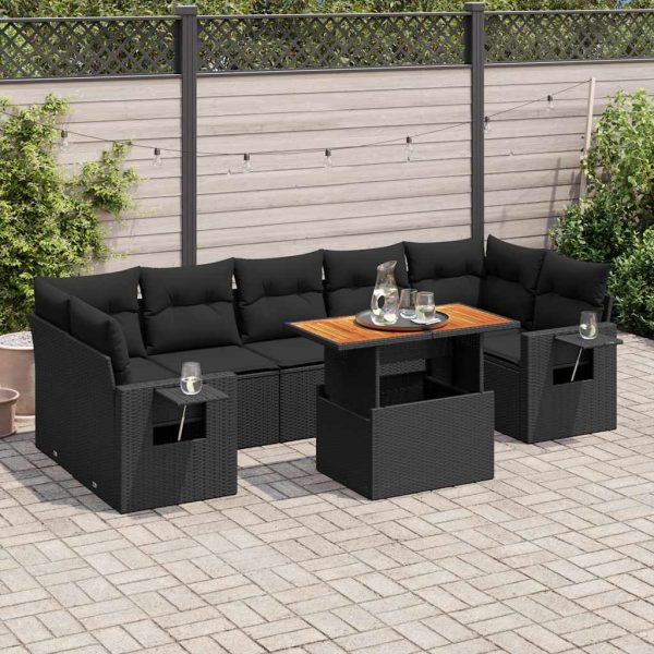 8-Delige Loungeset Met Kussens Poly Rattan