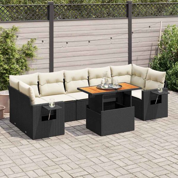 8-Delige Loungeset Met Kussens Poly Rattan - Afbeelding 16