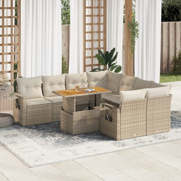 9-Delige Loungeset Met Kussens Poly Rattan - Afbeelding 13