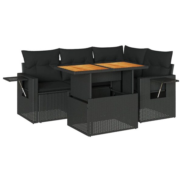 5-Delige Loungeset Met Kussens Poly Rattan - Afbeelding 2