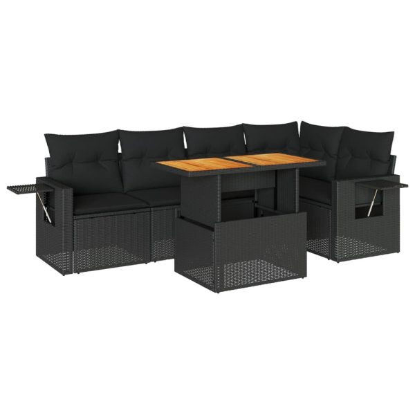 6-Delige Loungeset Met Kussens Poly Rattan - Afbeelding 2