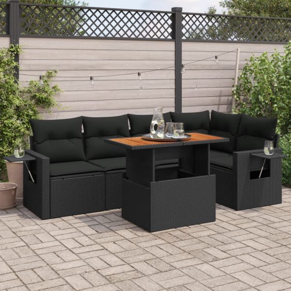 6-Delige Loungeset Met Kussens Poly Rattan