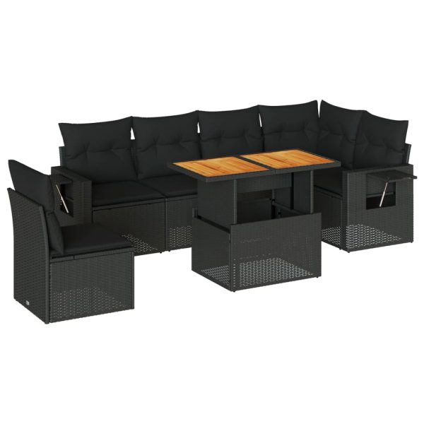 7-Delige Loungeset Met Kussens Poly Rattan - Afbeelding 2