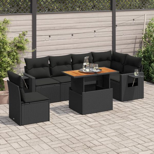 7-Delige Loungeset Met Kussens Poly Rattan