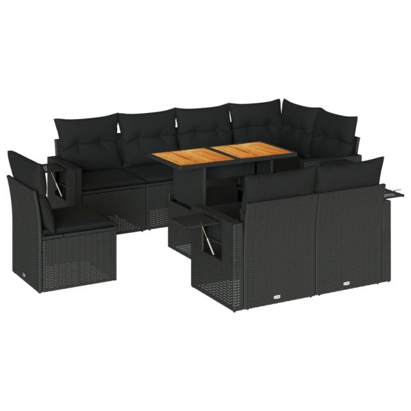 9-Delige Loungeset Met Kussens Poly Rattan - Afbeelding 2